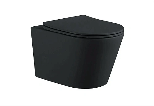 Унитаз подвесной Aquatek ВЕГА AQ1905-MB 525x360x320 безободковый черный матовый с сиденьем Soft Clos Унитаз подвесной Aquatek ВЕГА AQ1905-MB 525x360x320 безободковый черный матовый с сиденьем Soft Clos