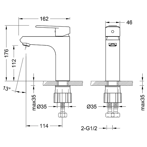 Смеситель для раковины Lemark Point LM0306C, хром Смеситель для раковины Lemark Point LM0306C, хром