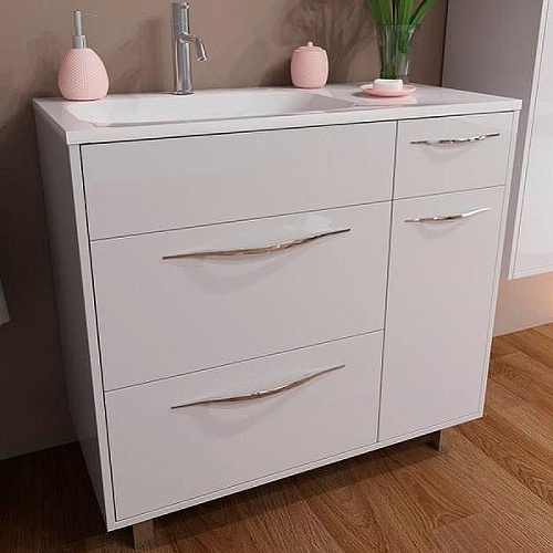 Тумба с раковиной Эстет Barcelona ФР-00003599 900х450 левая, напольная 3 ящика 1 дверь Тумба с раковиной Эстет Barcelona ФР-00003599 900х450 левая, напольная 3 ящика 1 дверь