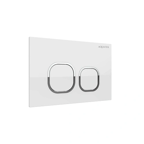 Клавиша смыва Aquatek KDI-0000056 BA белый глянец ободок хром Клавиша смыва Aquatek KDI-0000056 BA белый глянец ободок хром