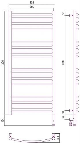 Полотенцесушитель электрический Сунержа Богема 3.0 выгнутая 1200х500 МЭМ правый 071-5803-1250 Сатин Полотенцесушитель электрический Сунержа Богема 3.0 выгнутая 1200х500 МЭМ правый 071-5803-1250 Сатин