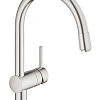 Смеситель для кухни GROHE Vento с выдвижным C-образным изливом, суперсталь (30434DC0) Смеситель для кухни GROHE Vento с выдвижным C-образным изливом, суперсталь (30434DC0)