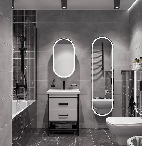 Шкаф-пенал STWORKI Мальмё МВК075 45, с подсветкой, белый 541671 Шкаф-пенал STWORKI Мальмё МВК075 45, с подсветкой, белый 541671