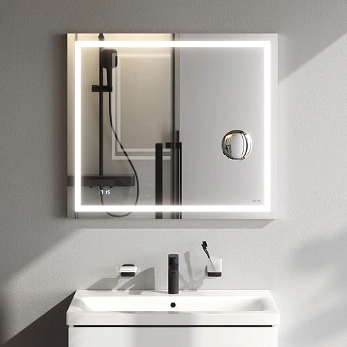 Зеркало AM.PM Gem M91AMOX0803WG с LED-подсветкой, часами 80 см Зеркало AM.PM Gem M91AMOX0803WG с LED-подсветкой, часами 80 см