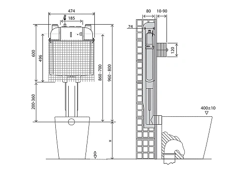 Бачок скрытого монтажа BelBagno CS BB025-CS Бачок скрытого монтажа BelBagno CS BB025-CS