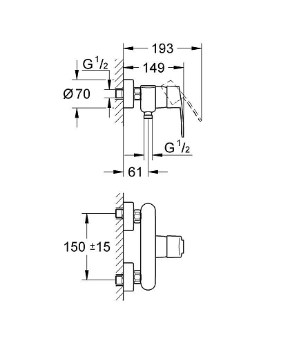 Смеситель для душа GROHE Eurostyle Cosmopolitan, хром (33590002) Смеситель для душа GROHE Eurostyle Cosmopolitan, хром (33590002)