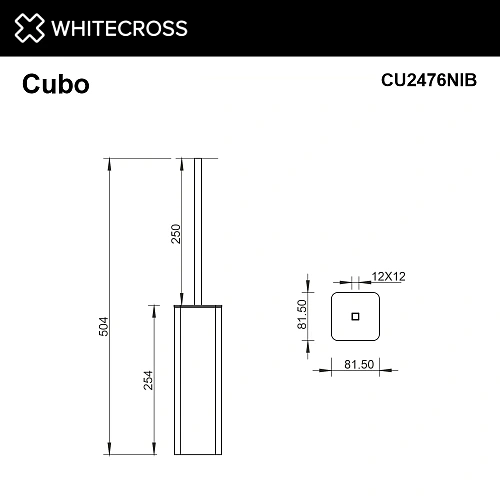 Ершик для унитаза WHITECROSS Cubo CU2476NIB брашированный никель Ершик для унитаза WHITECROSS Cubo CU2476NIB брашированный никель