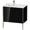Картинка анонса товара «тумба под раковину duravit xviu xv44860b140 напольная 80 см черный глянцевый»