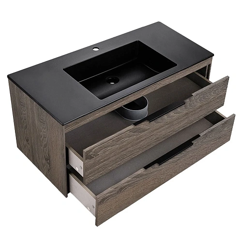 Тумба под раковину Vincea Chiara 2D 1000 подвесная, 2 выкатных ящика soft-close, R.Oak VMC-2C2100RO Тумба под раковину Vincea Chiara 2D 1000 подвесная, 2 выкатных ящика soft-close, R.Oak VMC-2C2100RO