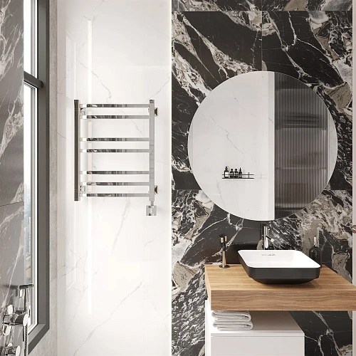 Полотенцесушитель электрический EWRIKA Кассандра Pg 60x50 R, хром 510536 Полотенцесушитель электрический EWRIKA Кассандра Pg 60x50 R, хром 510536