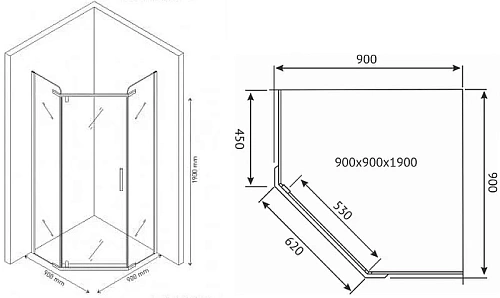 Душевой уголок BERGES SOLO T Black 900х900 061106 Душевой уголок BERGES SOLO T Black 900х900 061106