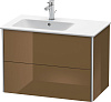 Картинка анонса товара «тумба под раковину duravit xsquare xs417606161 подвесная 81 см коричнево-оливковый глянцевый»