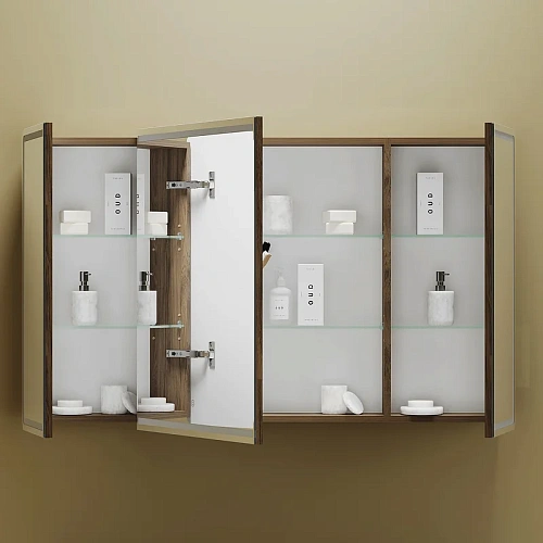 Зеркальный шкаф Sancos Mirror MI120ECH 1190x150х740 мм, с LED подсветкой, дуб чарльстон Зеркальный шкаф Sancos Mirror MI120ECH 1190x150х740 мм, с LED подсветкой, дуб чарльстон