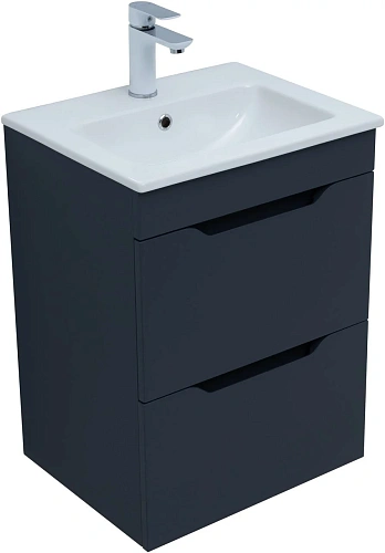 Тумба под раковину Aquanet Практика 50 маренго 2 ящика 00330456 напольная/подвесная Тумба под раковину Aquanet Практика 50 маренго 2 ящика 00330456 напольная/подвесная