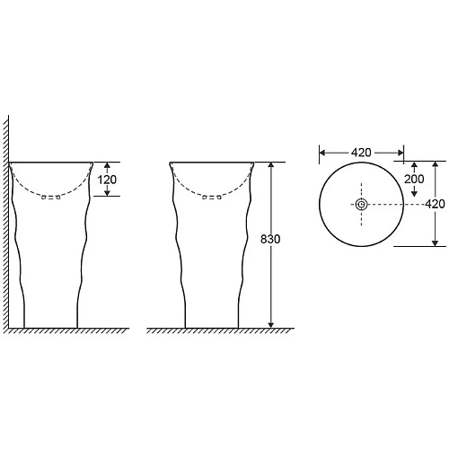 Раковина Ceruttispa ALESSIA CT7834 420x420x830 напольная Раковина Ceruttispa ALESSIA CT7834 420x420x830 напольная