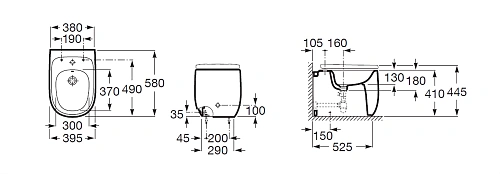 Биде напольное Roca Beyond 3570B8000 Биде напольное Roca Beyond 3570B8000
