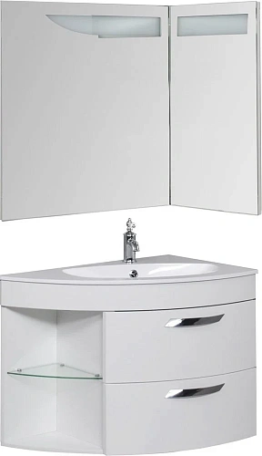 Тумба под раковину De Aqua Трио 90 Люкс R белая 00197202 Тумба под раковину De Aqua Трио 90 Люкс R белая 00197202