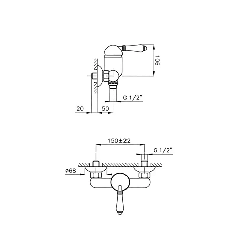 Смеситель для душа Nicolazzi El Capitan 3405BZ75 бронза, ручка металл Смеситель для душа Nicolazzi El Capitan 3405BZ75 бронза, ручка металл
