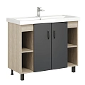 Тумба под раковину Onika Тимбер 100 см 110010 напольная, серая мат./дуб сонома (для Фостер 100) Тумба под раковину Onika Тимбер 100 см 110010 напольная, серая мат./дуб сонома (для Фостер 100)