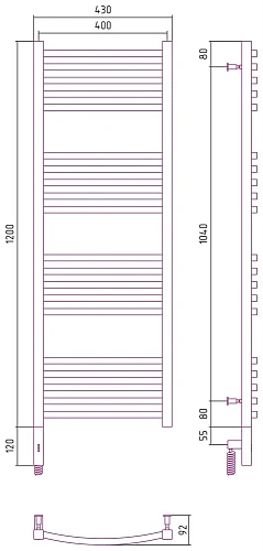 Полотенцесушитель электрический Сунержа Аркус 3.0 1200х400 МЭМ левый 032-5704-1240 Матовое золото Полотенцесушитель электрический Сунержа Аркус 3.0 1200х400 МЭМ левый 032-5704-1240 Матовое золото