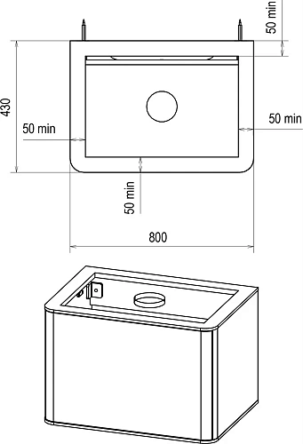 Тумба с раковиной STWORKI Ноттвиль 80 бежевый шелк, с отверстием под смеситель 414403 Тумба с раковиной STWORKI Ноттвиль 80 бежевый шелк, с отверстием под смеситель 414403