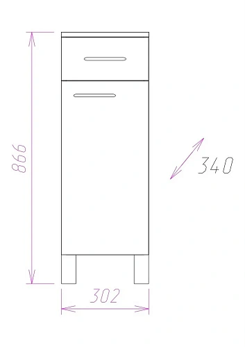Тумба Onika КАПРИЗ 30.10 правый 403002 Тумба Onika КАПРИЗ 30.10 правый 403002