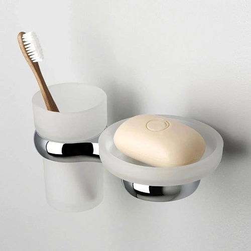 Мыльница WasserKRAFT Berkel K-6826 Держатель стакана и мыльницы хром Мыльница WasserKRAFT Berkel K-6826 Держатель стакана и мыльницы хром