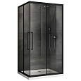 Детальная картинка товара «душевой уголок abber schwarzer diamant ag02128bh 120x80 см универсальный, профиль черный, стекло прозрачное»