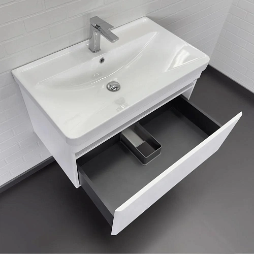 Тумба с раковиной Comforty Валдай-80П 00-00019144 подвесная белая матовая раковина Comforty 4480 Тумба с раковиной Comforty Валдай-80П 00-00019144 подвесная белая матовая раковина Comforty 4480