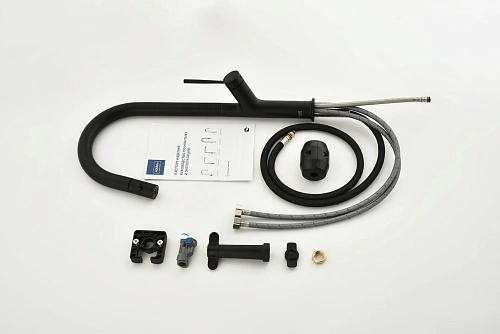 Смеситель для кухни AQUAme Cucina AQM9905MB с выдвижным изливом, с подключением к фильтру с питьевой водой, черный матовый Смеситель для кухни AQUAme Cucina AQM9905MB с выдвижным изливом, с подключением к фильтру с питьевой водой, черный матовый