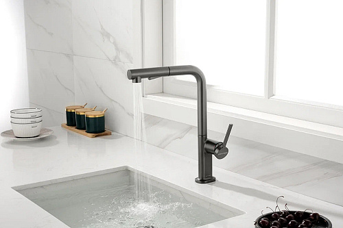 Смеситель для кухни Paulmark NEO вороненая сталь Ne214419-GM Смеситель для кухни Paulmark NEO вороненая сталь Ne214419-GM