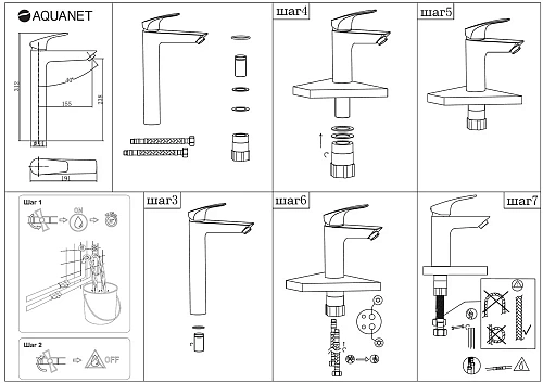 Смеситель для раковины Aquanet Static Black AF330-11B Смеситель для раковины Aquanet Static Black AF330-11B