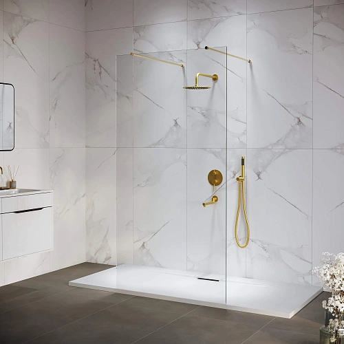 Душевая перегородка RGW Walk In WA-016Gb 1000 мм 35101610-16 золото brush, Easy Clean Душевая перегородка RGW Walk In WA-016Gb 1000 мм 35101610-16 золото brush, Easy Clean