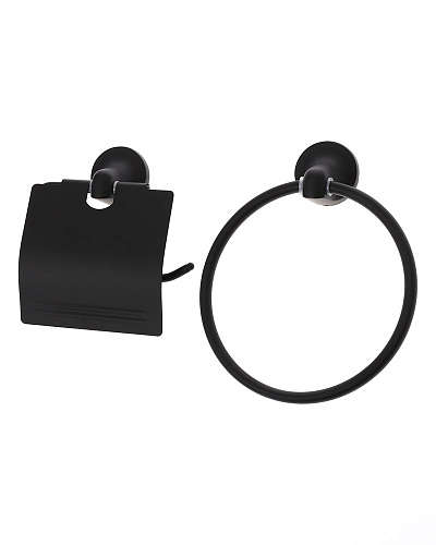 Комплект аксессуаров Orange Y01-888b для ванной комнаты (6 предметов) чёрный Комплект аксессуаров Orange Y01-888b для ванной комнаты (6 предметов) чёрный