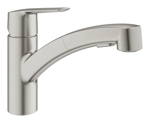 Смеситель для кухни GROHE QuickFix Start низким выдвижным изливом, суперсталь (30531DC1) Смеситель для кухни GROHE QuickFix Start низким выдвижным изливом, суперсталь (30531DC1)