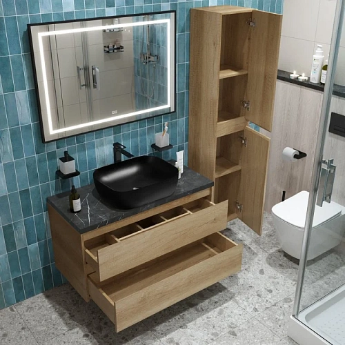 Тумба со столешницей и раковиной BelBagno KRAFT 100 kraft100rnn-kepmno-1302-h301-set подвесная KRAFT100RNN-KEPMNO-1302-H301-SET Тумба со столешницей и раковиной BelBagno KRAFT 100 kraft100rnn-kepmno-1302-h301-set подвесная KRAFT100RNN-KEPMNO-1302-H301-SET