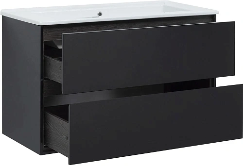 Тумба под раковину Aquanet Милан 105 черный глянец 00316690 Тумба под раковину Aquanet Милан 105 черный глянец 00316690