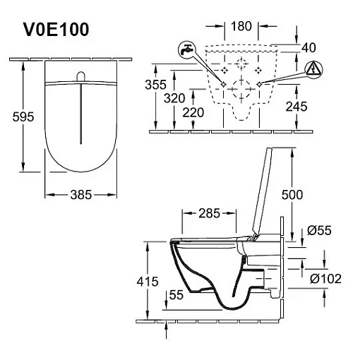 Унитаз SMART Villeroy & Boch ViClean-I100 V0E100S0 (V0E1 00 S0) CeramicPlus, DirectFlush Унитаз SMART Villeroy & Boch ViClean-I100 V0E100S0 (V0E1 00 S0) CeramicPlus, DirectFlush