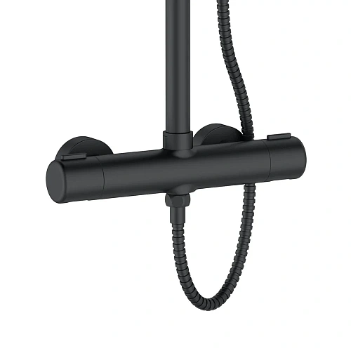 Душевая система Agger Thermo A2451244 с термостатом, черный матовый Душевая система Agger Thermo A2451244 с термостатом, черный матовый
