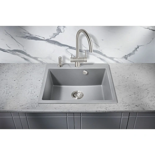 Кухонная мойка Milacio Murcia 60 Cuarzo (MC.77013), серый металлик Кухонная мойка Milacio Murcia 60 Cuarzo (MC.77013), серый металлик