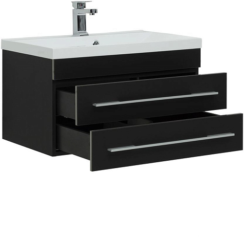 Тумба под раковину Aquanet Верона 75 New черный матовый 00272427 Тумба под раковину Aquanet Верона 75 New черный матовый 00272427
