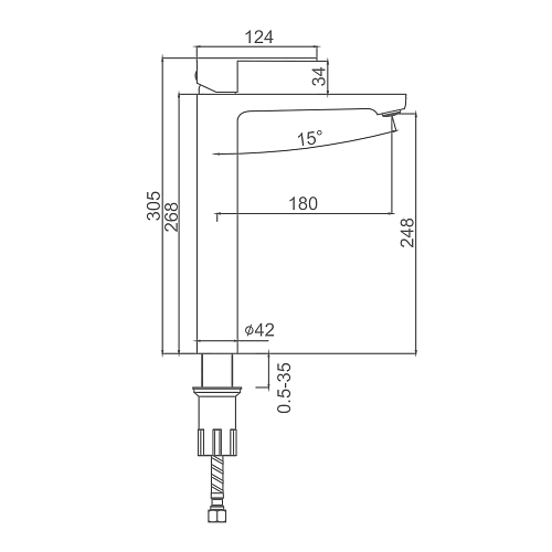 Смеситель для раковины Splenka S222.15.05, сатин Смеситель для раковины Splenka S222.15.05, сатин