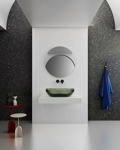 Раковина ABBER Kristall AT2805Vesuvian прозрачная, накладная, оливковая Раковина ABBER Kristall AT2805Vesuvian прозрачная, накладная, оливковая