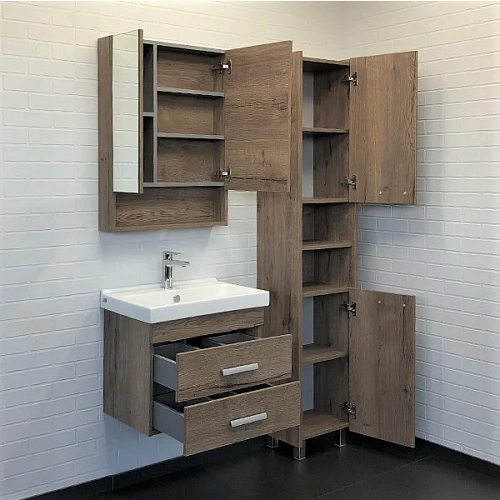 Зеркальный шкаф Comforty Никосия 60 00-00008850 дуб темный Зеркальный шкаф Comforty Никосия 60 00-00008850 дуб темный