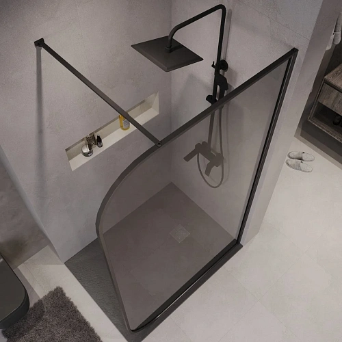 Душевая перегородка Niagara Nova NG-689-12TBLACK (120x200) черный матовый, стекло тонированное Душевая перегородка Niagara Nova NG-689-12TBLACK (120x200) черный матовый, стекло тонированное