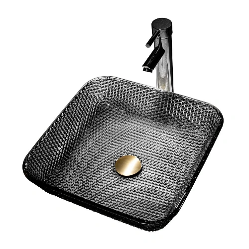 Раковина ABBER Glas AK2311B стеклянная, накладная, черная Раковина ABBER Glas AK2311B стеклянная, накладная, черная