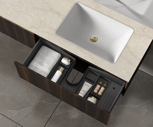 Тумба под раковину Vincea Luxe 1400 VMC-4LX140WN подвесная, натуральный орех Тумба под раковину Vincea Luxe 1400 VMC-4LX140WN подвесная, натуральный орех