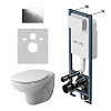 Картинка анонса товара «комплект инсталляции am.pm willow is110151.dx15c1700 с унитазом безободковый с сиденье микролифт и клавишей черный»
