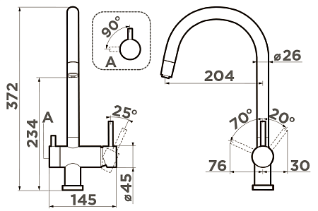 Смеситель для кухни Omoikiri Yamada-BN 4994225 Смеситель для кухни Omoikiri Yamada-BN 4994225