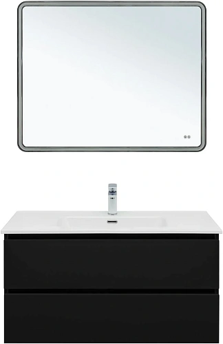 Тумба под раковину Aquanet Вега 2.0 100 черный 00337951 подвесная Тумба под раковину Aquanet Вега 2.0 100 черный 00337951 подвесная